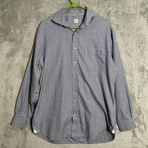 Peter Millar Blue Plaid Button Down Shirt‎ Men's Size Large Long Sleeve
